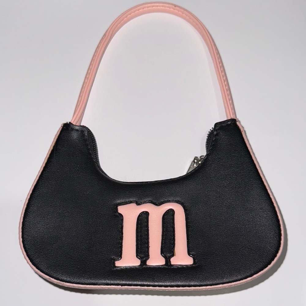 Vintage Black and Pink Faux leather Handbag